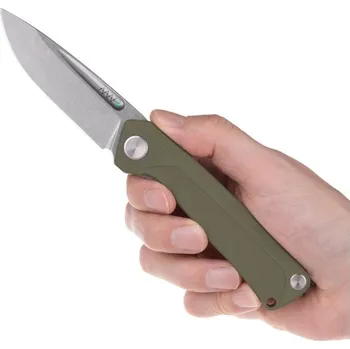 kapesní nůž ANV Knives® Zavírací nůž Z200 BB G10 Liner Lock ANV®, Barva: Olive Drab, Varianta: Šedá čepel – Stone Wash