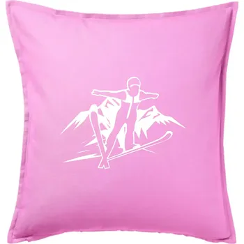 Polštář Letící skokan bílý - Polštář 50x50 - 50x50 - Pouze potah ( Růžová )