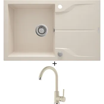 Granitový dřez Granitový dřez SET Deante ANDANTE ZQN 5113 béžová + Aquastone AQ 5561 béžová