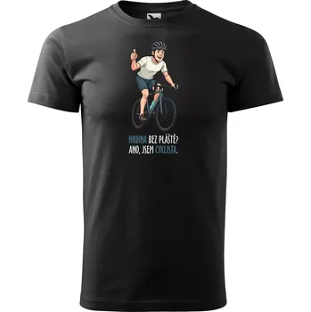 Pánské tričko Sablio Tričko s potiskem Hrdina bez pláště? Ano, jsem cyklista - černé L