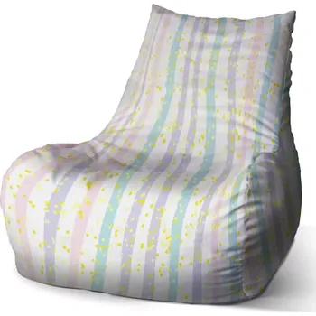 Sedací pytel Sablio Sedací vak Bean Pruhy a tečky štětcem - 60 x 70 x 70 cm