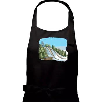 Kuchyňská zástěra Obrázek skokanských můstků - Dámská zástěra na vaření - Univerzální velikost ( Černá )