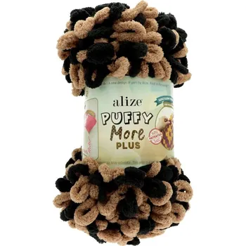Galanterie Alize Puffy More Plus 6634 hnědá a černá