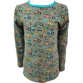 Chlapecké tričko Chlapecké tričko dlouhý rukáv - olivové - traktory - doprodej 146