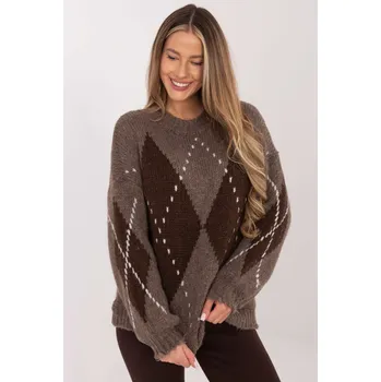 Dámský svetr ItModa Svetr MI-SW-WM295.15 tmavě hnědý Velikost: UNI