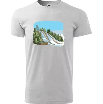 Obrázek skokanských můstků - Triko extra velké (5-8XL) - 8XL ( Světlešedý Melír )