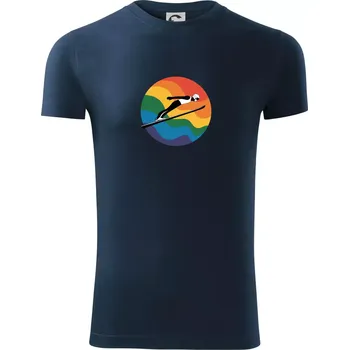 Pánské oblečení Skokan na lyžích v kruhu - Viper FIT - Pánské zůžené tričko - L ( Námořní modrá (velmi tmavá - téměř černá) )