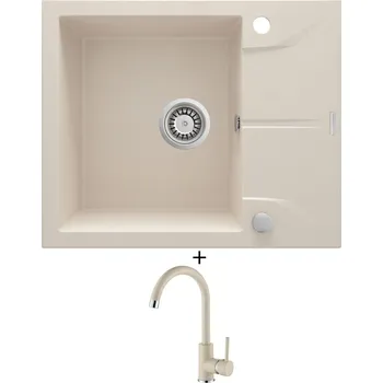 Granitový dřez Granitový dřez SET Deante ANDANTE ZQN 511A béžová + Aquastone AQ 5561 béžová