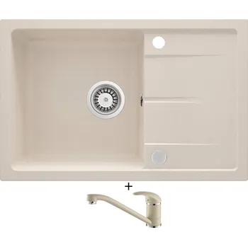 Granitový dřez Granitový dřez SET Deante LEDA ZRD 5113 béžová + Aquastone AQ 2561 béžová