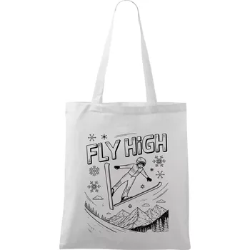Černobílý skokan fly high - Taška bavlněná - 42 x 38 cm ( Bílá )