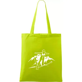Letící skokan bílý - Taška bavlněná - 42 x 38 cm ( Limetková )