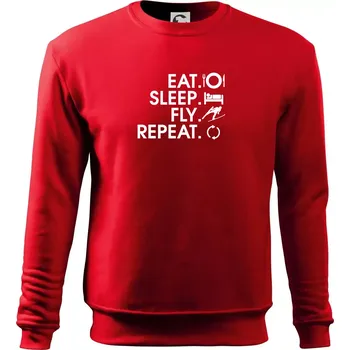 Eat sleep fly repeat - skoky na lyžích - Mikina Essential dětská - 146 cm/10 let ( Červená )