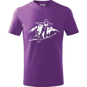Letící skokan bílý - Tričko dětské bavlněné - 158 cm/12 let ( Fialová )