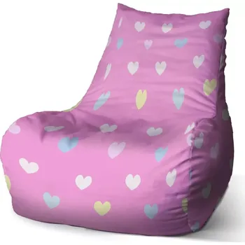Sedací pytel Sablio Sedací vak Bean Srdce na růžové - 60 x 70 x 70 cm