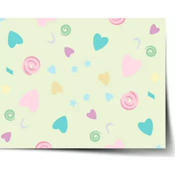 Plakát Sablio Plakát Srdíčka a spirály XL - 60x40 cm