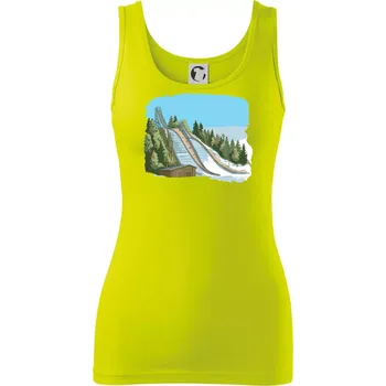 Dámské tričko Obrázek skokanských můstků - Dámské tílko - 2XL ( Limetková )