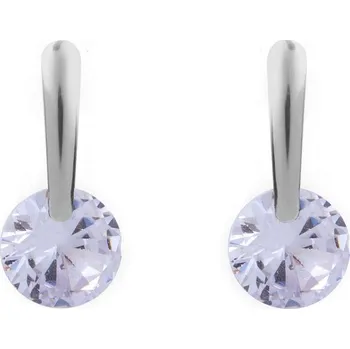 Náušnice Náušnice z nerezové oceli s broušeným kamínkem - 1 crystal platina