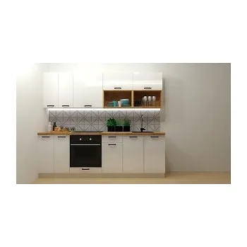 Kuchyňská linka FL KOMPLET TOP LINE 240 BEZ VYBAVENÍ bílá alpská /bílý lesk (police dub lancelot)