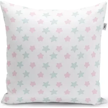 Polštář Sablio Polštář Růžové a modré hvězdy - 40x40 cm
