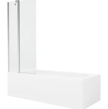 Vanová zástěna MEXEN/S - Vega obdélníková vana 180 x 80 cm s panelem + vanová zástěna 80, transparent, chrom 550118080X9408110100