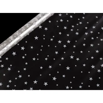 Balící papír Balicí celofán vánoční / celoroční 0,7x2 m, velké, 1 transparent hvězdy