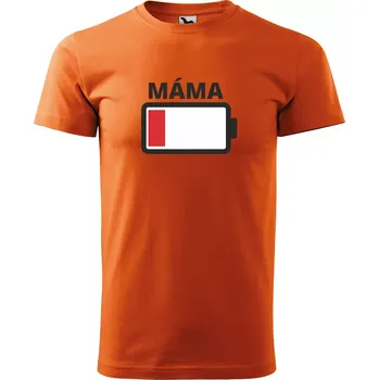 Sablio Tričko s potiskem pro mámu, vybitá baterie - oranžové XL