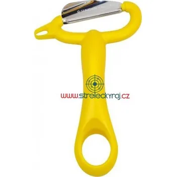 Kuchyňský nůž Extra ostrá škrabka s šikmou čepelí (FIT PEELER) z nerezové oceli (stainless steel ) 18-8 žlutá
