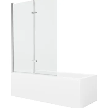 Vanová zástěna MEXEN/S - Cubik obdélníková vana 170 x 70 cm s panelem + vanová zástěna 120, transparent, chrom 550317070X9212020100