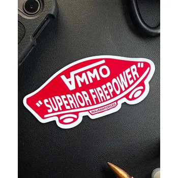 Samolepicí dekorace na vozidlo Brothers in Arms® Samolepka Superior Firepower Brothers in Arms®, Barva: Červená / bílá