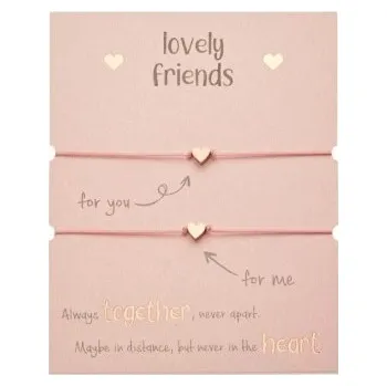 Náramek Gifty - Lovely Friends náramek - Heart - růž. zlatý - 1042799