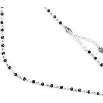 Náramek Náhrdelník z nerezové oceli s broušenými korálky, střední, 4 černá