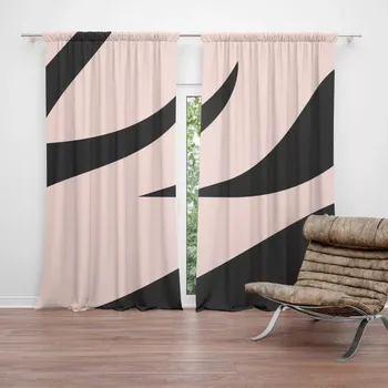 Závěs Sablio Závěs Růžový vzor zebry: 2ks 140x250cm