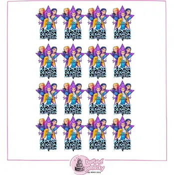 Jedlá dekorace na dort K-POP Lovkyně démonů – motiv č. 6 (jedlý papír nebo fondánový list) - Jedlý papír / Bez decor gelu