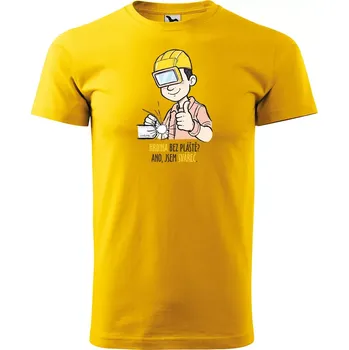 Pánské tričko Sablio Tričko s potiskem pro svářeče Hrdina bez pláště? Ano, jsem svářeč - žluté L