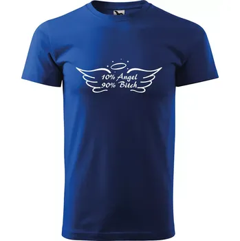 Pánské tričko Sablio Tričko s potiskem 10% angel, 90% bitch - modré 5XL
