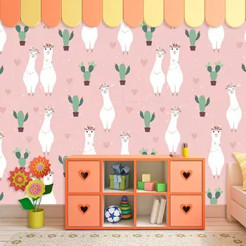 Tapeta Sablio Tapeta Lama a kaktusy - 125x75 cm