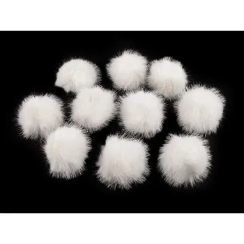 Kožešinová bambule s poutkem Ø3,5 cm, střední, 11 smetanová