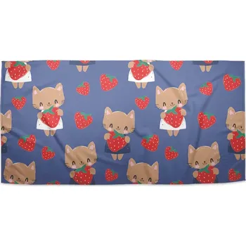 Osuška Sablio Ručník Kočičky s jahodami - 50x100 cm