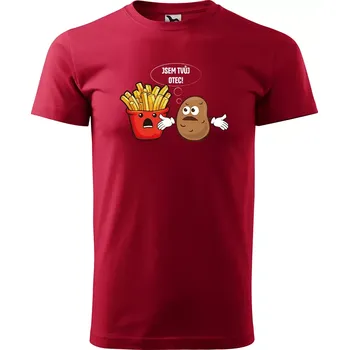 Pánské tričko Sablio Tričko s potiskem Jsem tvůj otec - červené 5XL