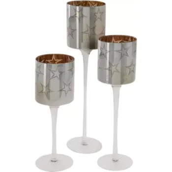 Svícen Svícen sklo bílý set 3 ks