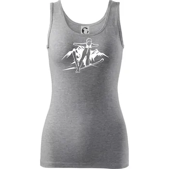 Dámské tričko Letící skokan bílý - Dámské tílko - 2XL ( Tmavě šedý melír )