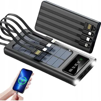 Powerbanka POWERBANK SOLÁRNÍ NABÍJEČKA 20000mAh USB/USB C/ LIGHTNING/micro USB SVÍTILNA