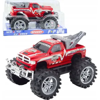 autíčko Červené terénní záchranářské auto s pohonem na zadní nápravu a tažným zařízením