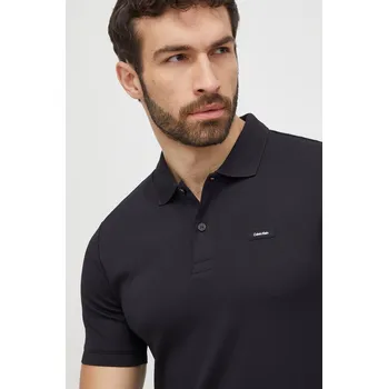 Pánské tričko Bavlněné polo tričko Calvin Klein černá barva, K10K111657 99X, vel. 3XL