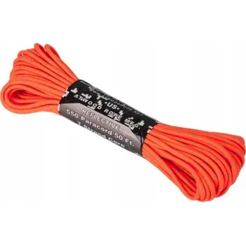 Lano Šňůra Atwood Rope MFG 550 Paracord Reflexní oranžová 3,4 mm x 15,24 m