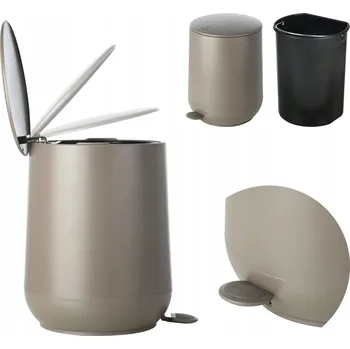 Odpadkový koš ODPADKOVÝ KOŠ DO KOUPELNY s víkem na odpad 5 L vyjímatelná vložka hnědá