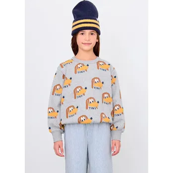 Chlapecká mikina Dětská bavlněná mikina Tinycottons DOGS SWEATSHIRT AW25.067 šedá 90X, vel. 116
