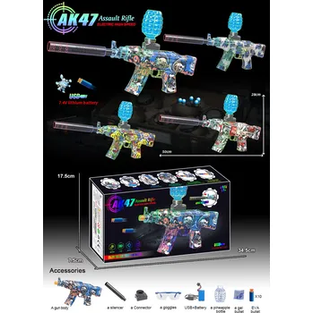 Dětská zbraň Mamido Dětská automatická puška AK47 2v1 pěnové náboje a vodní gelové kuličky MT1604