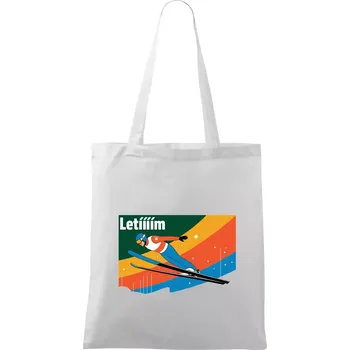 Letííím Skokan na lyžích - Taška bavlněná - 42 x 38 cm ( Bílá )