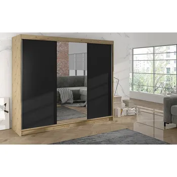 Šatní skříň Falco Skříň Debora I 200 - černá/dub artisan